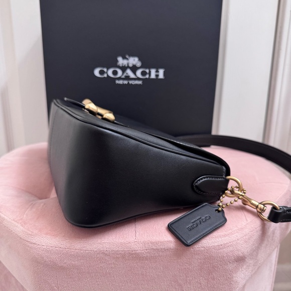 Coach Soft Tabby Shoulder Bag in Black with Brass - Picture 14 of 14